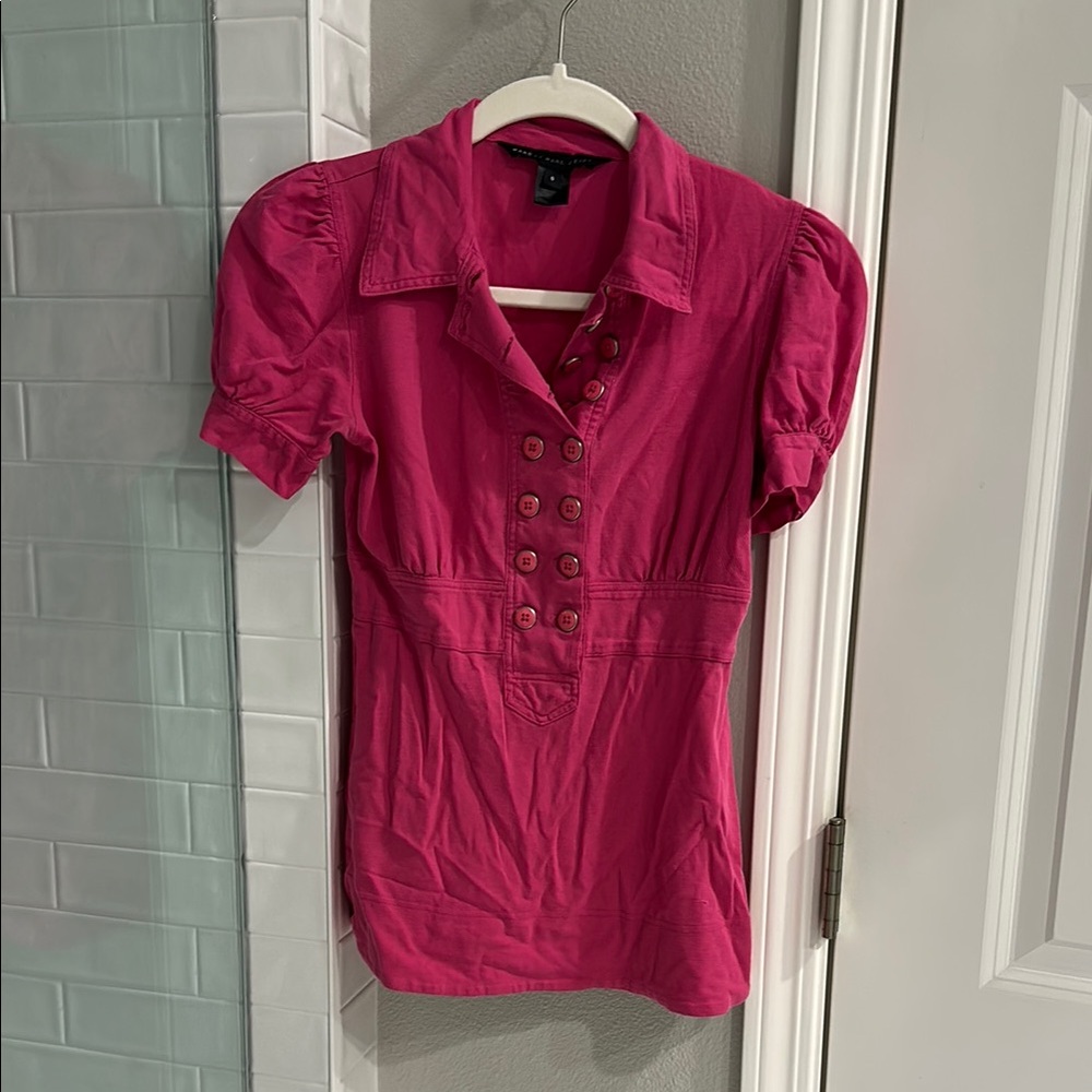 Marc By Marc Jacobs Pink Puff Sleeve Blouse